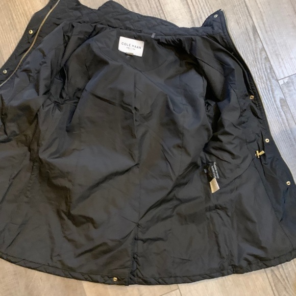 Cole Haan black Quilted hooded Signature Jacket black EUC S coat comfy hoodie - Picture 6 of 6